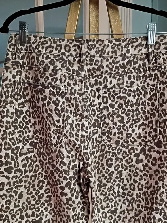 Leopard Print Wide Leg Pants - Brown/Cream - Picture 3 of 6